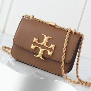 NEW Tory Burch Eleanor Moose Brown Small Convertible Shoulder/Crossbody Bag